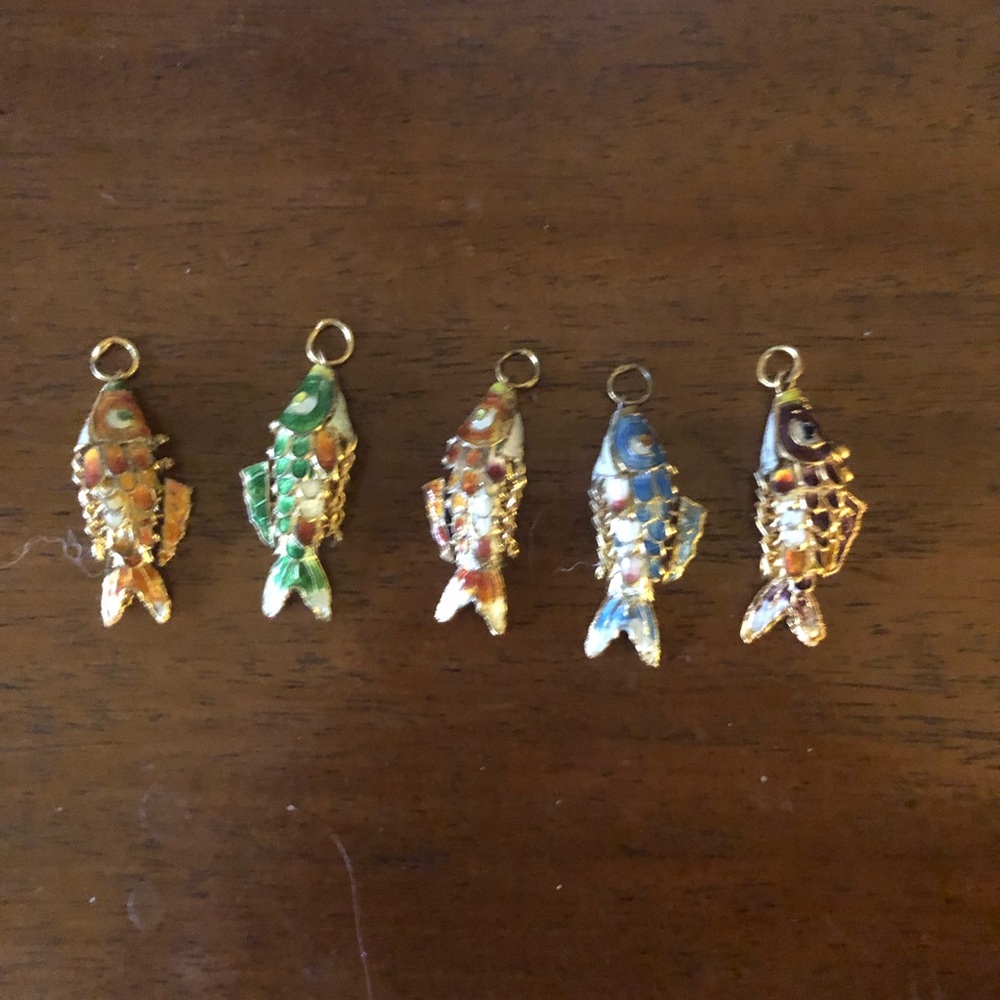 🐲Cloisonné Fish Charms (set of 5)- 146A $65 or $50 w/offer